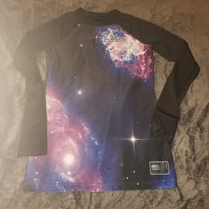 Long sleeve tee Phunkshun brand black and cosmos color. XSm sustainable fashion.